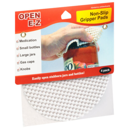 Brite Concepts Gripper Pads, Non-Slip, Open E-Z, 4 Pack