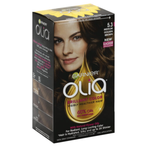 Olia Permanent Hair Color, Medium Golden Brown 5.3