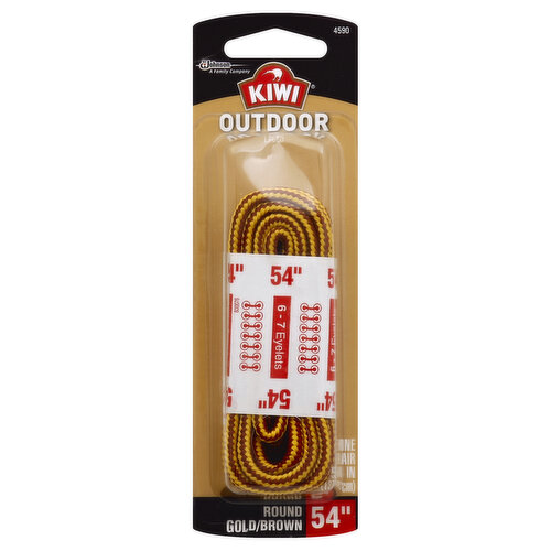 Kiwi Outdoor Laces, Round Gold/Brown, 54 Inch