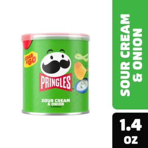 Pringles Potato Crisps Chips, Sour Cream and Onion, Grab N' Go Snack Pack