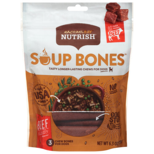 Rachael Ray Nutrish Soup Bones Chew for Dogs, Beef and Barley flavor