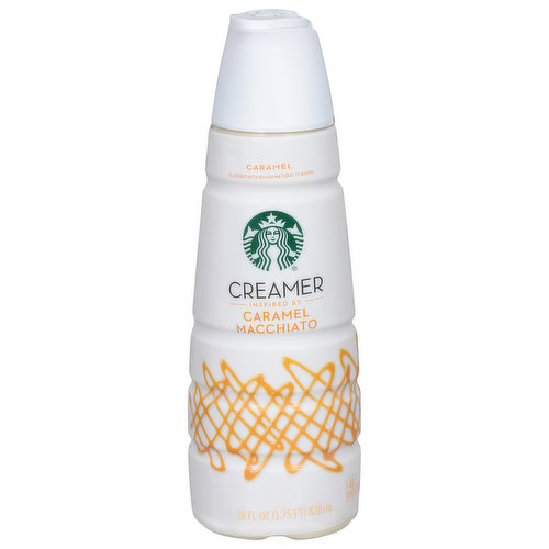 Inspired by Caramel macchiato. Creamer: We crafted our Starbucks creamer with flavors of sweet, buttery caramel and vanilla to pair perfectly with our coffee for an oh-so-delicious cup.