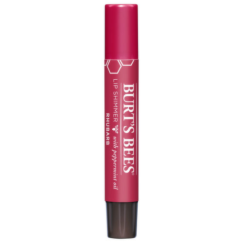 Burt's Bees Lip Shimmer, with Peppermint Oil, Rhubarb