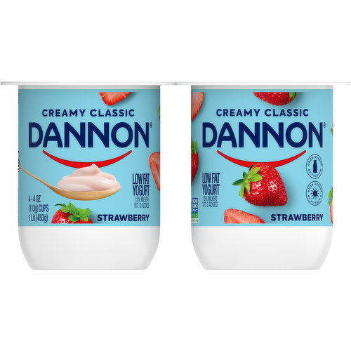 Dannon Creamy Nonfat Yogurt, Strawberry 4oz Wholesale - Danone Food Service