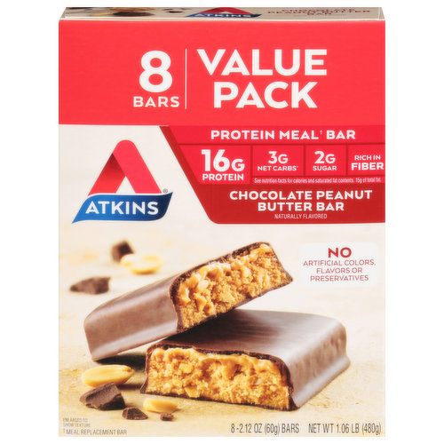 Atkins Protein Meal Bar, Chocolate Peanut Butter, Value Pack