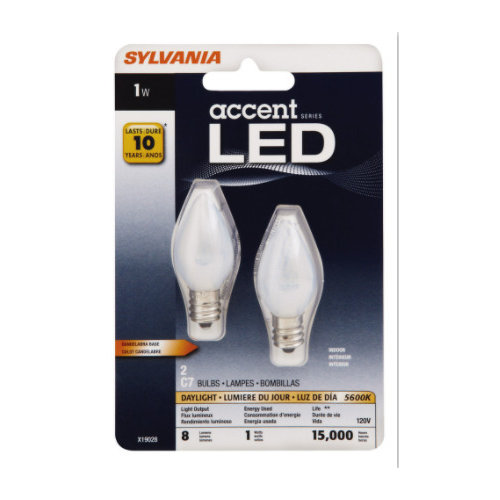 Sylvania LED C7 1 Watt Nightlight Bulbs 2 Pack