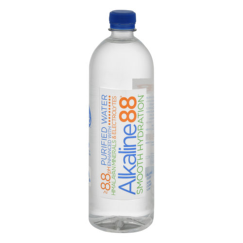 Purified water more than 8.8 pH enhanced with Himalayan minerals & electrolytes. Ionized H2O. Clean beverage. Clean & pure. Purified by Reverse Osmosis. Bottled from water sources meeting requirements of US EPA drinking water regulations. Trading Symbol: WTER. alkaline88.com. To find out more about Alkaline88 water quality & information, please visit our website alkaline88.com or call 1-866-242-0240. PET. BPA free. Fully recyclable.