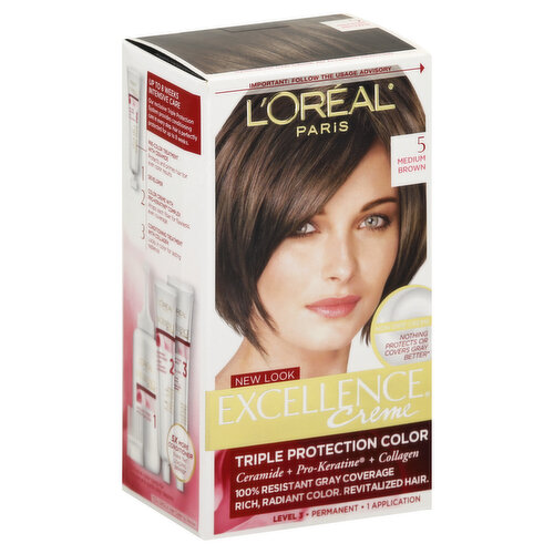 Excellence Creme Permanent Haircolor, Medium Brown 5