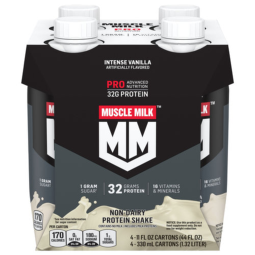 Muscle Milk Protein Shake, Non-Dairy, Intense Vanilla