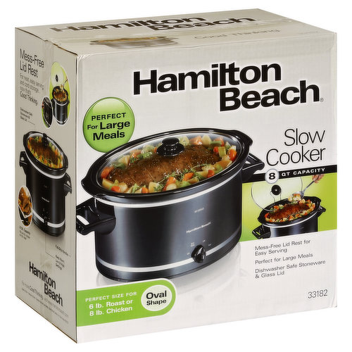 Hamilton Beach Slow Cooker, Oval Shape, 8 Quart Capacity