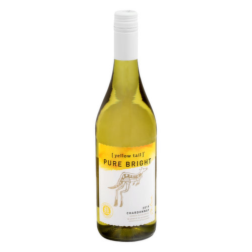 Great Taste: Only 80 calories per serving. Lower in calories & alcohol (Compared to [Yellow Tail] Chardonnay) with a light and refreshing taste. [Yellow Tail] Chardonnay: 120 calories; 1.1 carbs; 0 protein; 0 fat; [Yellow Tail] Pure Bright Chardonnay: 85 calories; 1.1 carbs; 0 protein; 0 fat. Per 5 fl oz compared to [Yellow Tail] Chardonnay. With only 85 calories per serving and just 9.6% alc/vol, Pure Bright is a specially crafted wine that's bursting with flavor. This Chardonnay is rich and vibrant with fresh peach and melon flavors and a hint of vanilla. [Yellow Tail] Pure Bright Chardonnay 9.6% alc/vol compared to [Yellow Tail] Chardonnay 13% alc/vol. www.yellowtailwine.com. 9.6 % alc/vol. 19.2 Product of Australia - South Eastern Australia. Produced by Casella Family Brands.