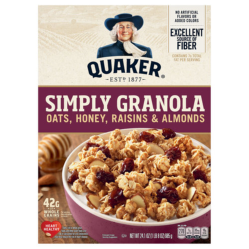 Quaker Simply Granola, Oats, Honey, Raisins & Almonds