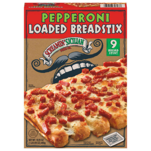 Screamin' Sicilian Pizza Co. Breadstix, Loaded, Pepperoni