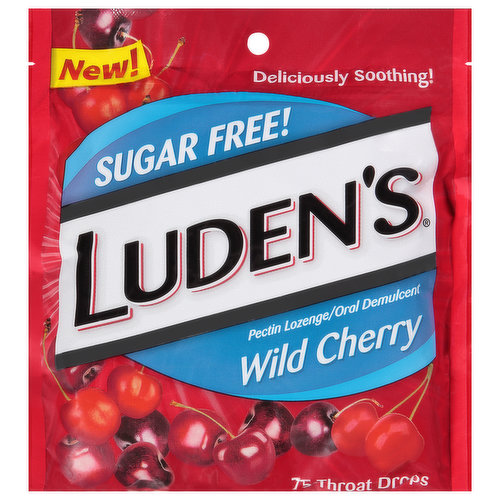 Luden's Throat Drops, Sugar Free, Wild Cherry