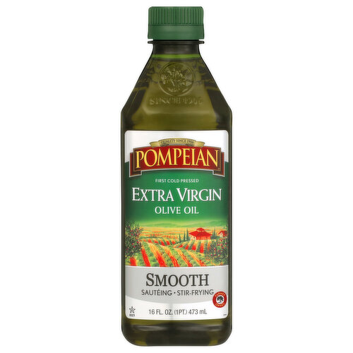 Pompeian Olive Oil, Extra Virgin, Smooth