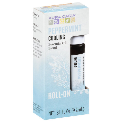 Aura Cacia Essential Oil Blend, Peppermint, Cooling, Roll-On