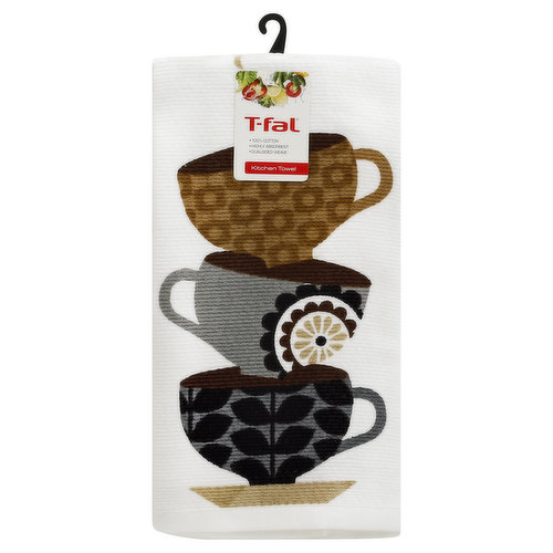 T-fal Kitchen Towel, Dual, Coffee Cups Print