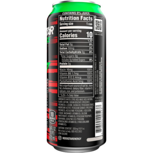 rockstar energy drink nutrition facts