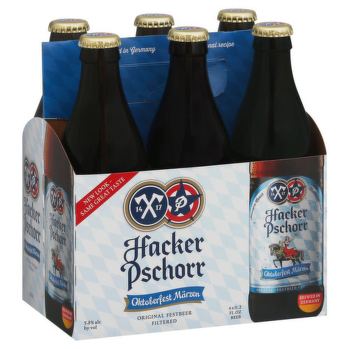 Hacker Pschorr Beer, Oktoberfest Marzen, 6 Pack