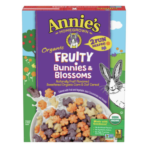 Annies Homegrown Cereal, Organic, Fruity, Bunnies & Blossoms
