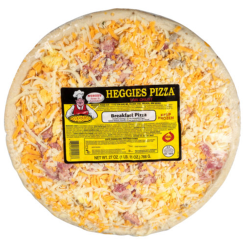 Heggies Pizza Pizza, Thin Crust, Breakfast Pizza