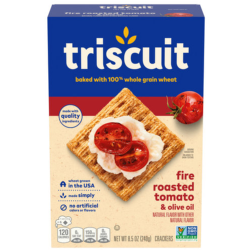 TRISCUIT Fire Roasted Tomato & Olive Oil Whole Grain Wheat Crackers