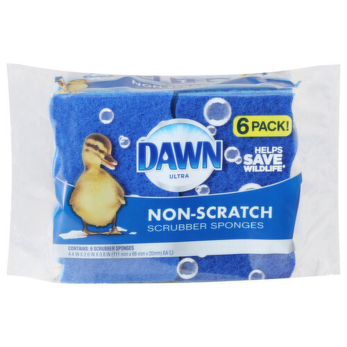 Dawn Ultra Scrubber Sponges, Non-Scratch, 6 Pack