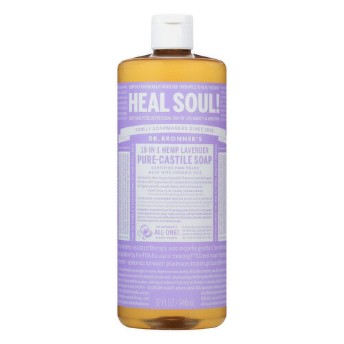 Dr. Bronner's Pure-Castile Soap, 18-in-1 Hemp Lavender