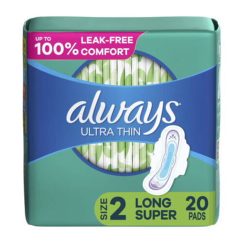 Always Ultra Thin Always Ultra Thin Pads with Wings, Size 2, 20
