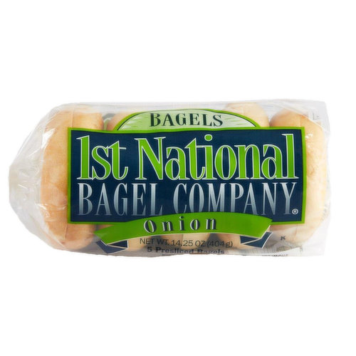 1st National Bagel Company Onion Bagels, 5 Count