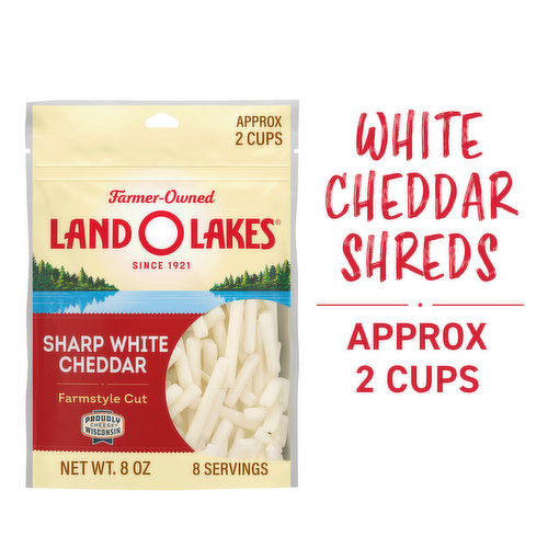 Land O Lakes White Sharp Cheddar Cheese Farmstyle Shreds