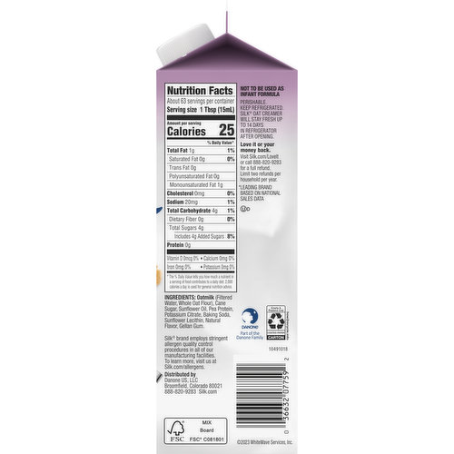 15 Silk Oat Milk Creamer Nutrition Facts 