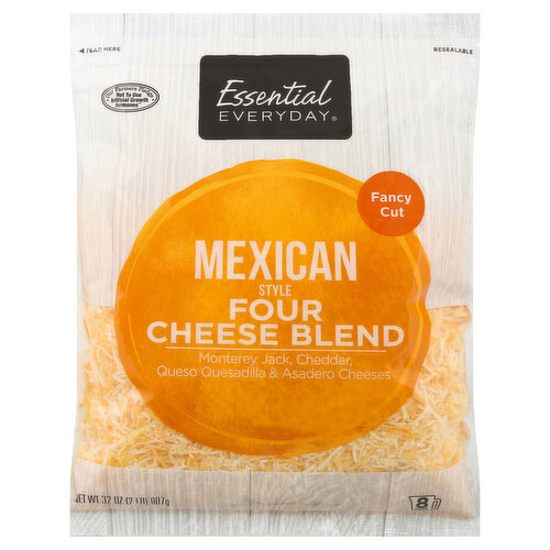 Essential Everyday Four Cheese Blend, Mexican Style, Fancy Cut