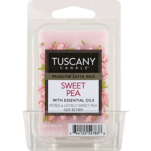 Tuscany Candle Wax Melts, Premium Satin, Sweet Pea - 6 wax melts, 2.5 oz