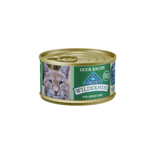 Blue Buffalo BLUE Wilderness Wilderness High Protein Grain Free, Natural Adult Pate Wet Cat Food, Duck