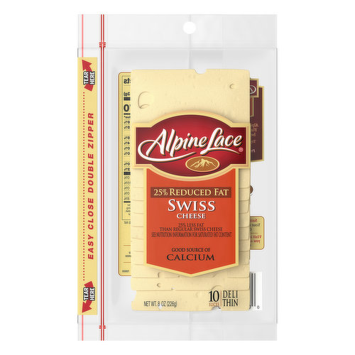 Alpine Lace 25% Reduced Fat Deli Thin Swiss Cheese