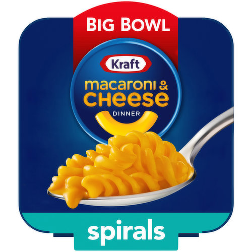 Kraft Spirals Original Macaroni & Cheese Easy Microwavable Big Bowl Dinner
