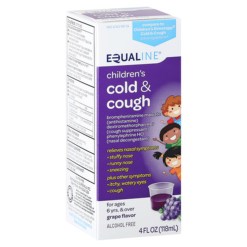 Equaline Cold & Cough, Grape Flavor, Children's