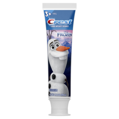 Crest Kids Kids Toothpaste with Fluoride featuring Disney's Frozen, Bubblegum Flavor, 4.2oz for Ages 3+