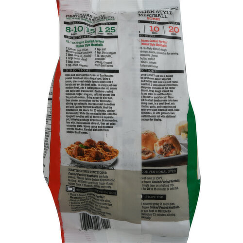 Cooked Perfect Meatballs, Italian Style, Dinner Size