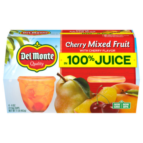 Del Monte Mixed Fruit in 100% Juice, Cherry