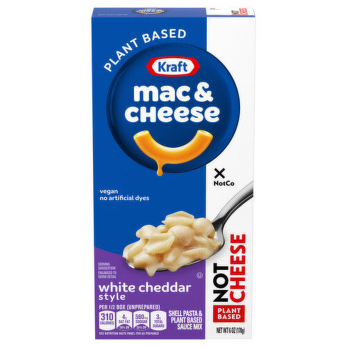 Kraft Mac & Cheese, Plant Based, White Cheddar Style, Not Cheese