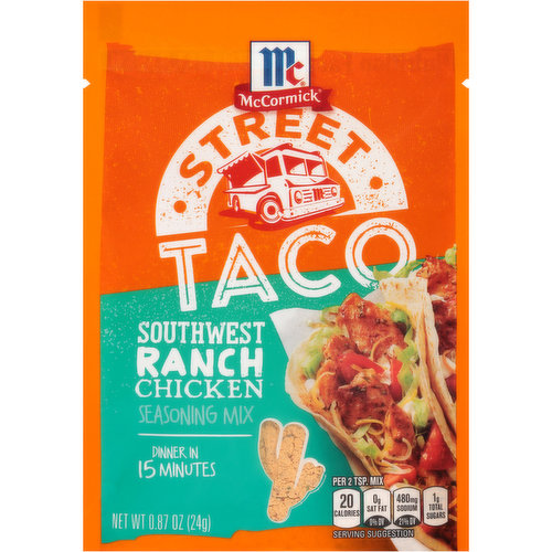 McCormick Street Taco Street Taco Southwest Ranch Chicken Seasoning Mix