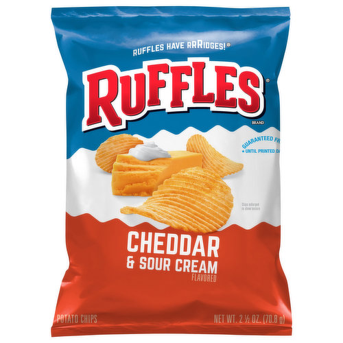 Ruffles Potato Chips, Cheddar & Sour Cream Flavored