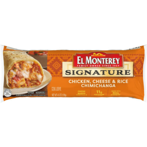 El Monterey Signature Chicken & Monterey Jack Cheese Chimichangas - 12 CT