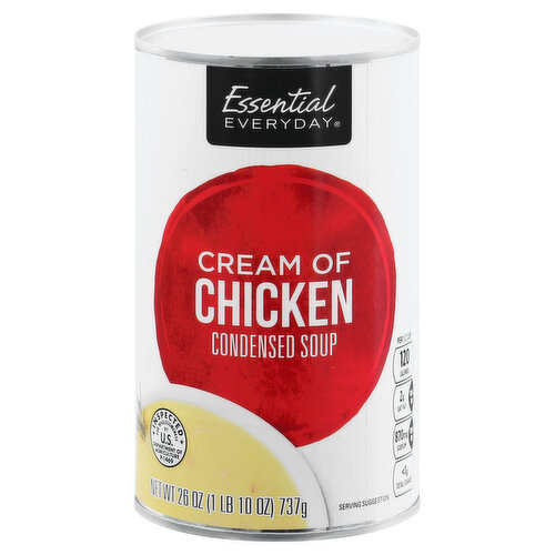 Per 1/2 Cup: 120 calories; 2 g sat fat (10% DV); 870 mg sodium (38% DV); -1 g total sugars. Contains a bioengineered food ingredient. 100% Quality Guaranteed: Like it or let us make it right. That's our quality promise. Inspected for wholesomeness by US Department of Agriculture. essentialeveryday.com. Steel. Please recycle.