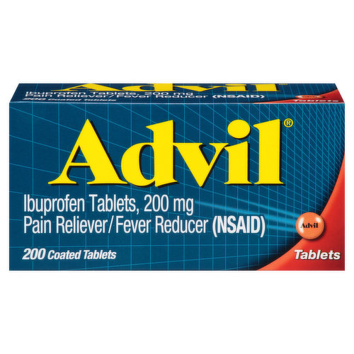 Advil Ibuprofen, 200 mg, Coated Tablets