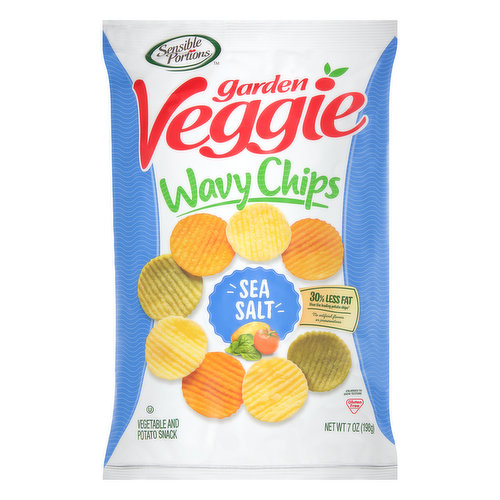 Sensible Portions Garden Veggie Chips, Sea Salt, Wavy