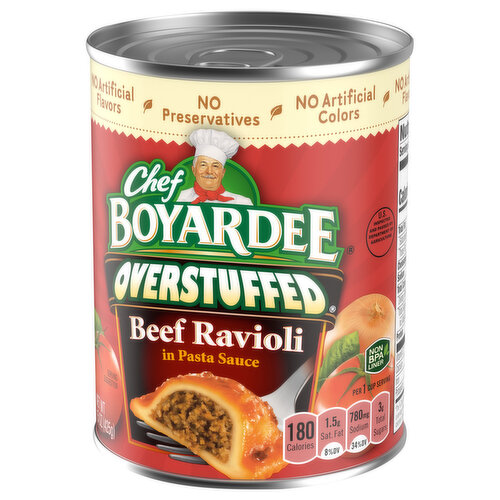Chef Boyardee Overstuffed Beef Ravioli in Pasta Sauce