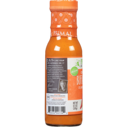 Primal Kitchen Buffalo Sauce, Medium Heat - 8.5 oz